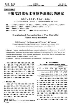 中密度纤维板木材原料消耗比的测定