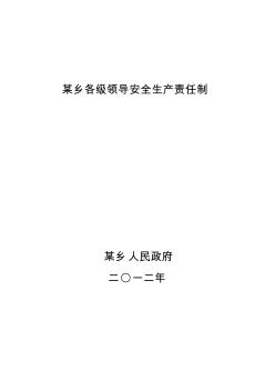 乡级各级领导安全生产责任制