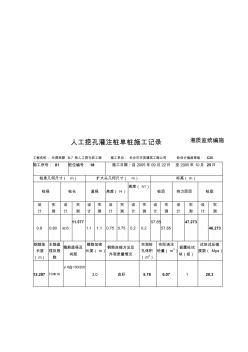 人工挖孔桩单桩施工记录收集资料