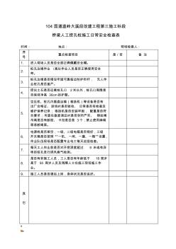 人工挖孔桩日常安全检查表 (2)