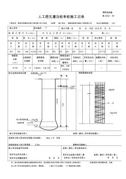 人工挖孔灌注樁單樁施工記錄 (4)