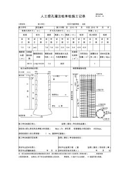 人工挖孔灌注桩单桩施工记录1