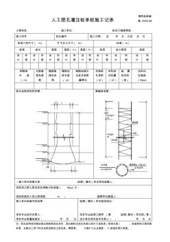 人工挖孔灌注桩单桩施工记录施2002-48