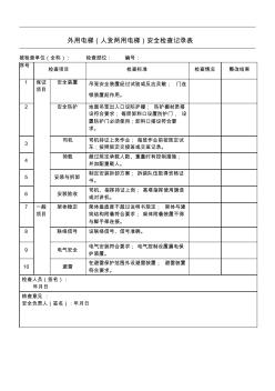 人货梯安全检查记录表格模板