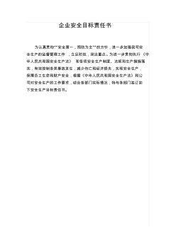 企業(yè)安全生產(chǎn)目標(biāo)責(zé)任書 (2)