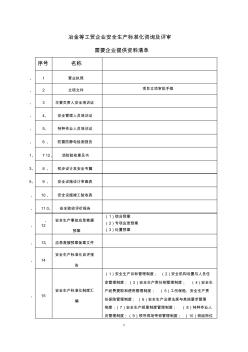 企业安全生产标准化咨询及评审需要企业提供资料