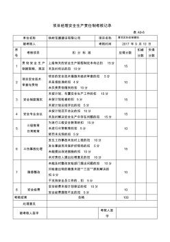 企业安全生产责任制考核记录 (2)