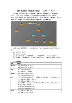 使用路由器和三层交换机实现VLAN和NAT