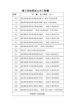 前期工程土方工程量