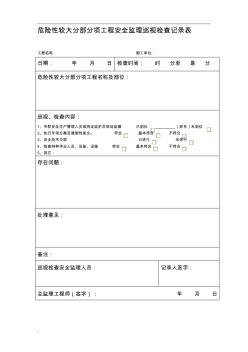 危险性较大分部分项工程安全监理巡视检查记录表