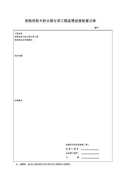 危险性较大的分部分项工程监理巡视检查记录 (2)