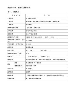 商務(wù)辦公樓工程造價(jià)指標(biāo)分析