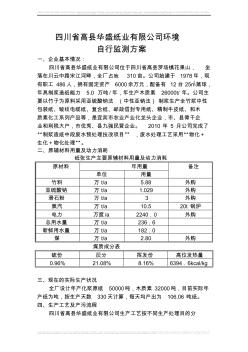 四川省高县华盛纸业有限公司环境自行监测方案(改2014)