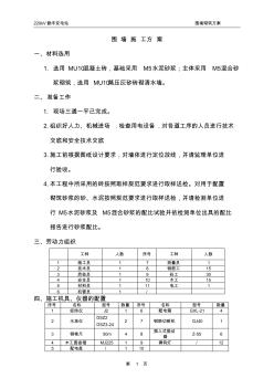 围墙砌筑方案