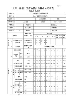 土方(基槽)開挖施工檢驗(yàn)批質(zhì)量檢驗(yàn)記錄表新G2-1-1