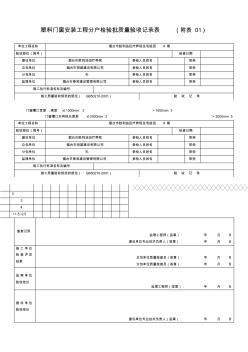 塑料门窗安装工程分户检验批质量验收记录表(打不开)