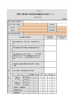 塑料门窗安装工程检验批质量验收记录表(二)