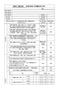 塑料門(mén)窗檢驗(yàn)批表格