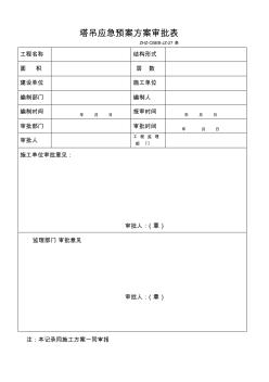 塔吊应急预案方案审批表