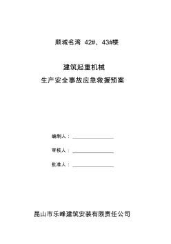 塔吊生产安全事故应急救援预案 (3)