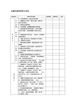 塔式起重机安装前维修保养记录表 (2)