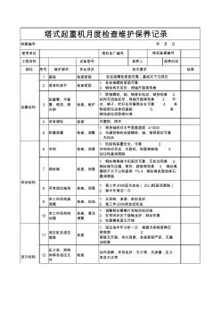 塔式起重机维修保养记录 (2)