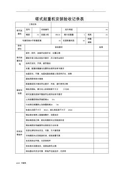 塔机安装验收记录表格模板