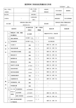 填充墙及配筋砌体工程检验批质量验收记录表