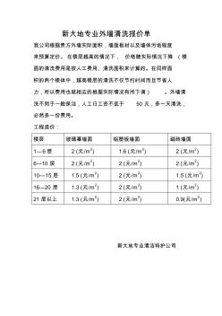 外墙清洗报价单