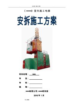 外用施工电梯专项施工组织方案 (2)