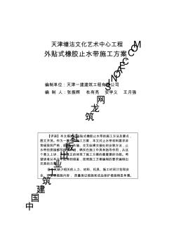 天津塘沽文化艺术中心工程外贴式橡胶止水带施工方案 (2)