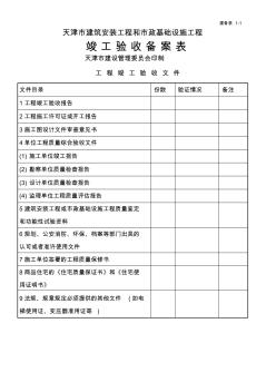 天津市建筑安装工程和市政基础设施工程竣工验收备案表