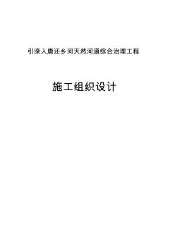 天然河道综合治理工程施工组织设计