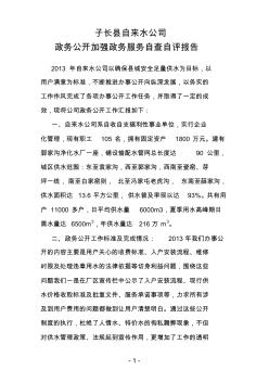 子长县自来水公司政务公开自查报告