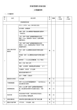 实验室通风设备改造工程量清单