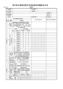 室内排水管道及配件安装检验批质量验收记录表