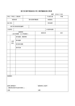 室内空调环境检测分项工程质量检测记录表