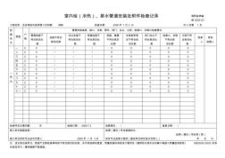 室内给(冷热)、排水管道安装及附件检查记录