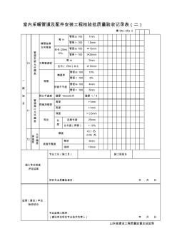 室内采暖管道及配件安装工程检验批质量验收记录表(二) (2)