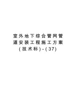 室外地下综合管网管道安装工程施工方案(技术标)-(37)演示教学