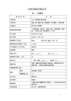 小学综合楼造价指标分析