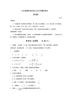 山東省德州地區(qū)初三業(yè)水平模擬考試數(shù)試題通用