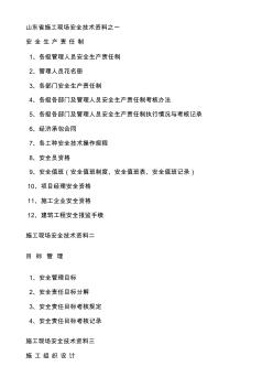 山東省施工現(xiàn)場安全技術(shù)資料之一