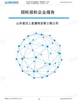 山东省汶上县建筑安装工程公司_中标190920