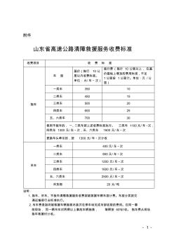 山东省高速公路清障救援服务收费标准2020