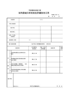 市政2019統(tǒng)表(Excel版)完善版市政驗(yàn)通-114結(jié)構(gòu)裂縫注漿檢驗(yàn)批質(zhì)量驗(yàn)收記錄記錄