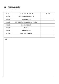 市政工程竣工资料目录资料