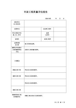 市政工程质量评估报告(样本)