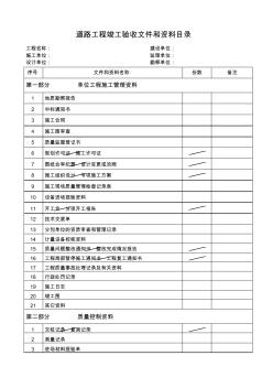 市政道路工程竣工验收表