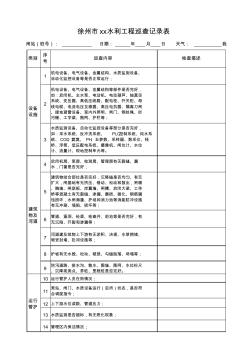 徐州市xx水利工程巡查記錄表